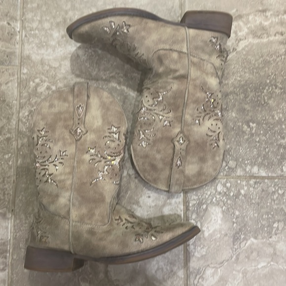 Roper Womens 09-021-1903-1656 Faux Leather Square Toe Tan Size 9.5 - Picture 7 of 10